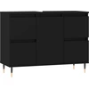 Image de vidaXL Armoire de salle de bain noire 80x33x60 cm Bois composite