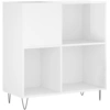 Image de vidaXL Armoire à plateaux blanc brillant 84,5x38x89 cm Bois composite
