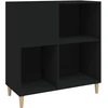 Image de vidaXL Armoire à plateaux noire 84,5x38x89 cm Bois composite