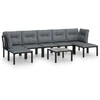 Image de vidaXL Ensemble de salon de jardin 8 pièces noir et gris poly rotin