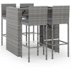 Image de vidaXL Ensemble bar de jardin 5 pièces avec coussins Gris Poly rotin