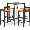 Image de vidaXL Ensemble bar de jardin 5 pièces noir Poly rotin & bois massif acacia
