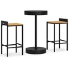 Image de vidaXL Ensemble bar de jardin 3 pièces noir Poly rotin & bois massif acacia
