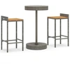 Image de vidaXL Ensemble bar de jardin 3 pièces gris Poly rotin & bois massif acacia