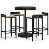 Image de vidaXL Ensemble bar de jardin 5 pièces noir Poly rotin & bois massif acacia