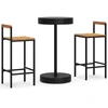 Image de vidaXL Ensemble bar de jardin 3 pièces noir Poly rotin & bois massif acacia