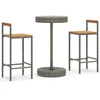 Image de vidaXL Ensemble bar de jardin 3 pièces gris Poly rotin & bois massif acacia