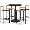 Image de vidaXL Ensemble bar de jardin 5 pièces noir Poly rotin & bois massif acacia