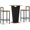Image de vidaXL Ensemble bar de jardin 3 pièces noir Poly rotin & bois massif acacia