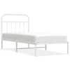 Image de vidaXL Cadre de lit avec tête de lit en métal blanc 90x190 cm