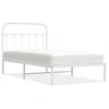 Image de vidaXL Cadre de lit avec tête de lit en métal blanc 100x190 cm