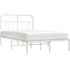 Image de vidaXL Cadre de lit avec tête de lit en métal blanc 120x190 cm