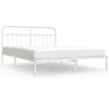 Image de vidaXL Cadre de lit avec tête de lit en métal blanc 183x213 cm