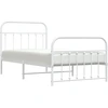Image de vidaXL Cadre de lit avec tête et pied de lit en métal blanc 100x190 cm