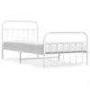 Image de vidaXL Cadre de lit avec tête et pied de lit en métal blanc 107x203 cm