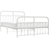 Image de vidaXL Cadre de lit avec tête et pied de lit en métal blanc 140x190 cm