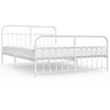 Image de vidaXL Cadre de lit avec tête et pied de lit en métal blanc 183x213 cm