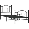 Image de vidaXL Cadre de lit avec tête et pied de lit en métal noir 90x200 cm