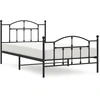 Image de vidaXL Cadre de lit avec tête et pied de lit en métal noir 107x203 cm