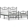 Image de vidaXL Cadre de lit avec tête et pied de lit en métal noir 183x213 cm