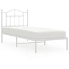 Image de vidaXL Cadre de lit avec tête de lit en métal blanc 90x190 cm