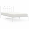 Image de vidaXL Cadre de lit avec tête de lit en métal blanc 107x203 cm