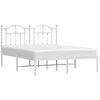 Image de vidaXL Cadre de lit avec tête de lit en métal blanc 140x190 cm