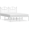 Image de vidaXL Cadre de lit avec tête de lit en métal blanc 140x200 cm