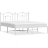 Image de vidaXL Cadre de lit avec tête de lit en métal blanc 183x213 cm