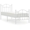 Image de vidaXL Cadre de lit avec tête et pied de lit en métal blanc 75x190 cm