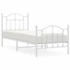 Image de vidaXL Cadre de lit avec tête et pied de lit en métal blanc 80x200 cm