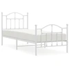 Image de vidaXL Cadre de lit avec tête et pied de lit en métal blanc 90x190 cm