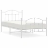 Image de vidaXL Cadre de lit avec tête et pied de lit en métal blanc 100x190 cm