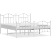 Image de vidaXL Cadre de lit avec tête et pied de lit en métal blanc 183x213 cm