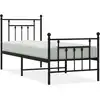 Image de vidaXL Cadre de lit avec tête et pied de lit en métal noir 75x190 cm