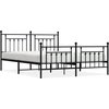 Image de vidaXL Lit métallique sans matelas avec pied de lit noir 180x200 cm