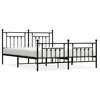 Image de vidaXL Cadre de lit avec tête et pied de lit en métal noir 183x213 cm