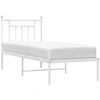 Image de vidaXL Lit métallique sans matelas avec tête de lit blanc 75x190 cm