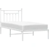 Image de vidaXL Cadre de lit avec tête de lit en métal blanc 80x200 cm