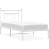 Image de vidaXL Cadre de lit avec tête de lit en métal blanc 90x190 cm