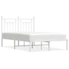 Image de vidaXL Cadre de lit avec tête de lit en métal blanc 120x190 cm