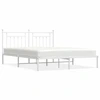 Image de vidaXL Cadre de lit avec tête de lit en métal blanc 183x213 cm