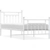 Image de vidaXL Cadre de lit avec tête et pied de lit en métal blanc 90x190 cm