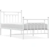 Image de vidaXL Cadre de lit avec tête et pied de lit en métal blanc 90x200 cm