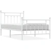 Image de vidaXL Cadre de lit avec tête et pied de lit en métal blanc 100x190 cm