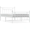 Image de vidaXL Cadre de lit avec tête et pied de lit en métal blanc 107x203 cm