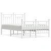 Image de vidaXL Cadre de lit avec tête et pied de lit en métal blanc 120x190 cm