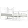 Image de vidaXL Cadre de lit avec tête et pied de lit en métal blanc 135x190 cm