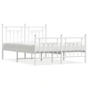 Image de vidaXL Cadre de lit avec tête et pied de lit en métal blanc 140x190 cm