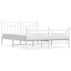 Image de vidaXL Cadre de lit avec tête et pied de lit en métal blanc 183x213 cm